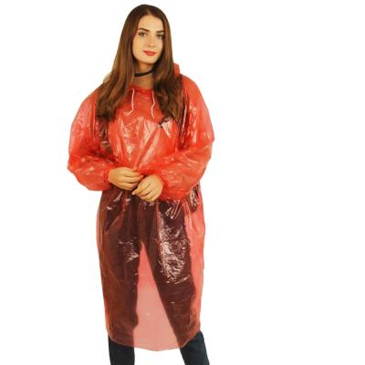 China Single Person Rainwear Olesale Transparent Disposable PE Raincoat, Adult's Pe Raincoat for sale