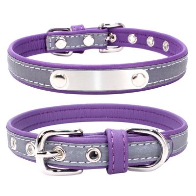 China Wholesale Reflective Design Solid Genuine Leather Pet Cat Dog Collar Lead And Edge for sale