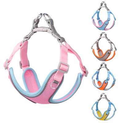 China Reflective Breathable Mesh Soft And Comfortable Walking Dog Harness Leash Sets Reflective Mark With Fashion Design for sale