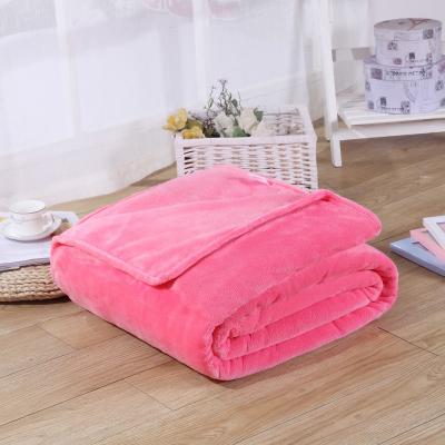 China Anti-pilling Solid Color Flannel Fleece Blanket for sale