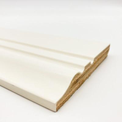 China Contemporary E-1-4-1 Ogee Skirting Board In White Plywood Color Finished Flooring Base Board Molding Accessaries And Trim For Interior Home for sale