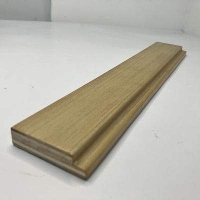 China JX16 Modern Yellow Oak Wood Veneer Skirting Panel 50x12mm Prefinished for sale