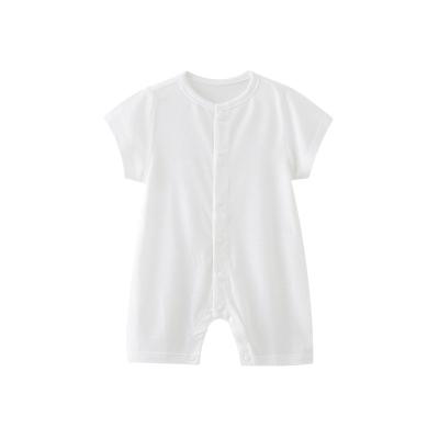 China Wholesale High Quality Comfortable Cotton Bamboo Romper Unisex Newborn Baby Take First Steps Simple Baby Rompers for sale