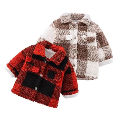 China High Quality Breathable Winter Coat Baby Plaid Winter Jacket Kids Super Warm Soft Long Sleeve Kid Clothes for sale