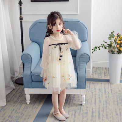 China Beautiful Breathable Hot Selling Amazon Girls Princess Kids Girl's Autumn Long Sleeve Lace Dresses 2022 With Embroidered Corn for sale