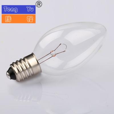 China Festival Decoration E12 C7 Candle Shaped Incandescent Bulb 12V3W Holiday Decoration Candlestick Bulb for sale