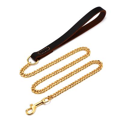 China Quick Release Dog Leash Pet Lead Stainless Steel Cuban Chain Dog Leash for sale