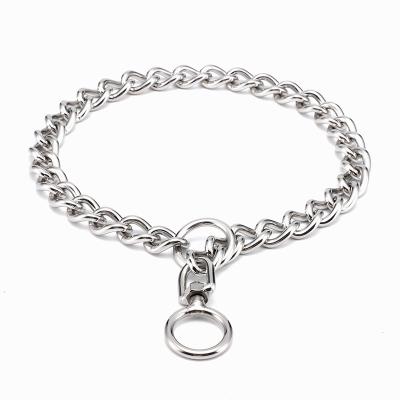 China Luxury Custom Large Stocked Stainless Steel Dog Chain Collars With Leash for sale