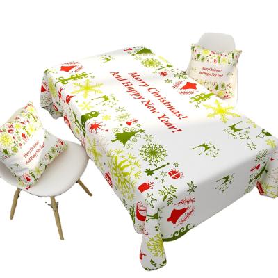 China Cheap Waterproof Tablecloth For Sale Designer Waterproof Christmas Tablecloth For Coloring Children Printed for sale