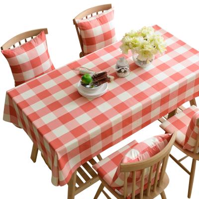 China Wholesale high quality waterproof tablecloth plaid printed cotton dining tablecloth for home restaurant for sale