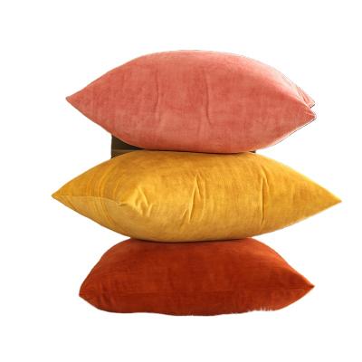 China Luxury Anti-Static Sofa Throw Beauty Simple Pillow Cover Solid Velvet Cushion Cover Decorative Cheap Pillow Case for sale