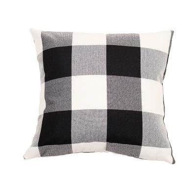 China Anti-static Single Plaid Pillow Covers Nordic Style Sofa Seat Cushion Covers Square Tile Inserts for sale