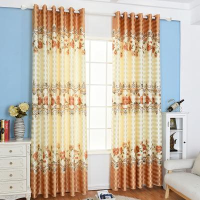 China wholesale ready made blackout insulated postoral printing curtain for living room window curtains for sale