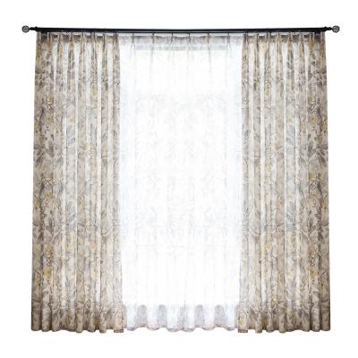 China Pastoralism Design Style Insulated Cool Side Printed Hemp Yarn Window Curtain Bedroom Curtain for sale