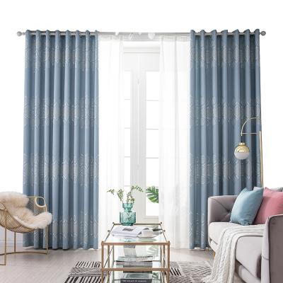 China Style Insulated Ready Made Modern Shading And Heat Insulation Jacquard Living Room Bedroom Window Curtain for sale