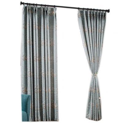 China Simple Blackout Plant Jacquard Blackout Flower Curtain Curtains In Living Room Pattern Bedroom for sale