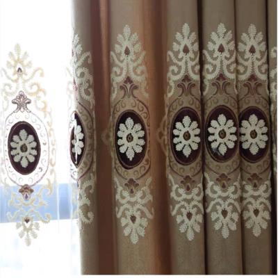 China Luxury Insulated Embroidered With Velvet Turkish Style Embroidered Sheer Fabric Curtains for sale