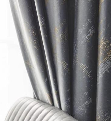 China Blackout Luxury Modern Gold Stamp Velvet Full Velvet Insulated Blackout Curtains High Quality Curtains for sale