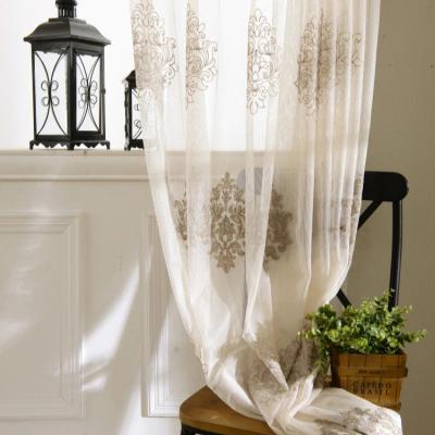 China New Style Palace Embroidery Living Room Insulated European Curtain Of New Light Luxury Yarn Curtain for sale