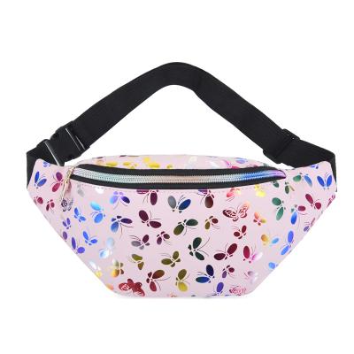 China New Water Proof Custom Printed PU Leather Waist Bag Women's Durable Waist Bag Running Waterproof Waist Bag for sale