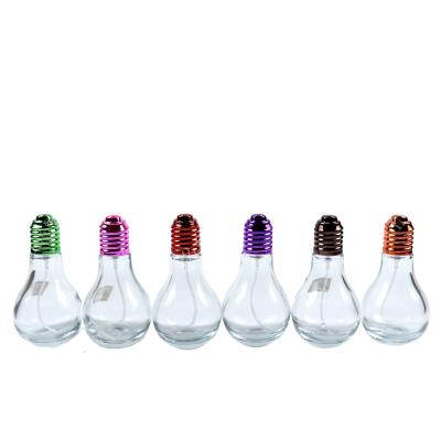 China Cosmetic Factory Wholesale Bulb Shape Perfume Bottles Glass Spray Bottle 50ml for sale