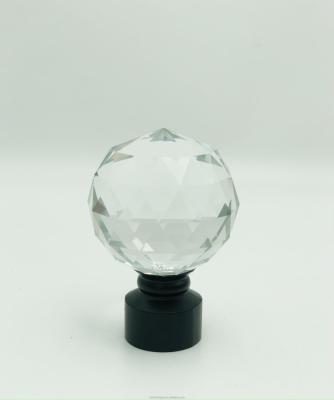 China Modern High quality Crystal ball finials Custom classic fancy Roman rods Curtain accessories single pole for sale