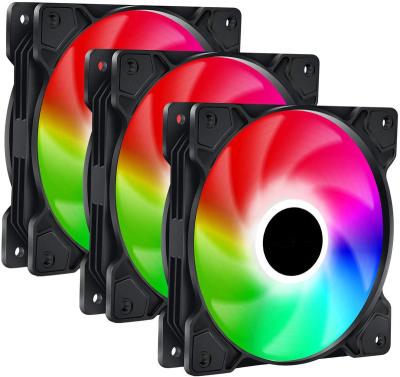 China Hot Sale Computer Case Dual Ring 4 Color CPU Cooler Case RGB 12025mm Fan For PC Computer for sale