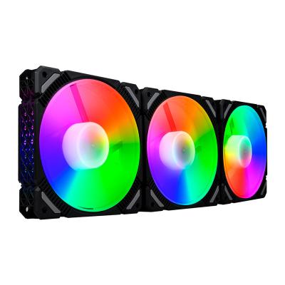 China RGB Super Quiet Adjustable Speed ​​Adjust Dual LED Halo 12cm PC Computer Cooler Case Fan 120mm Fan for sale