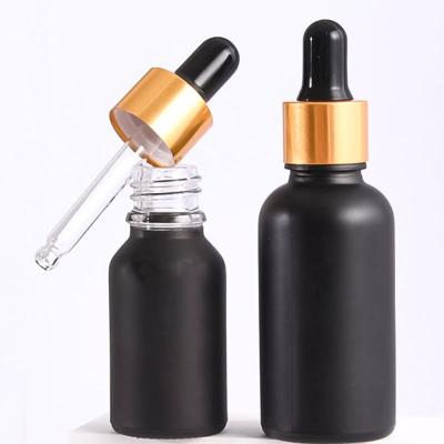 China Wholesale High Quality Clear Transparent Empty Frosted Droppers Cosmetic Bottle 30ml Essential Oil Dropper Glass Oil Dropper Bottle for sale