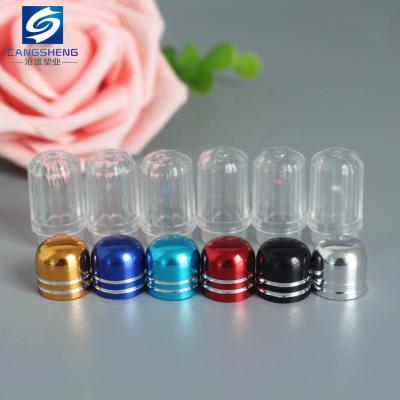 China PS Plastic Small Empty Plastic Bottle With Metal Cap For Packaging Single Capsule for sale