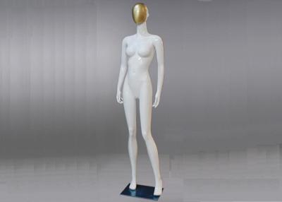 China Clothing Store Display Mannequins / Female Full Body Mannequins With Golden Head for sale