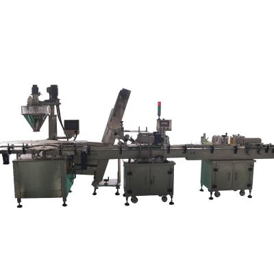 China 10-500g food backery powder packing line powder filling capping labeling machine for sale