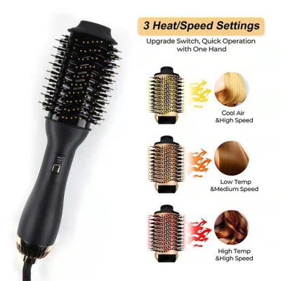 China Ionic 30 Seconds Heating Up Pet Hot Air Electric Comb Ionic Hair Straightener Blow Up One Step Hair Dryer and Volumizer Hot Airbrush for sale