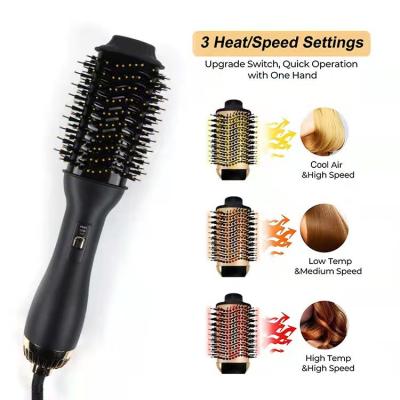 China Straight Hair Comb Durable Small Anti-Static Multifunction Hair Blow Dryer Brush Round Brush Hair Dryer Hot Air Brush for sale