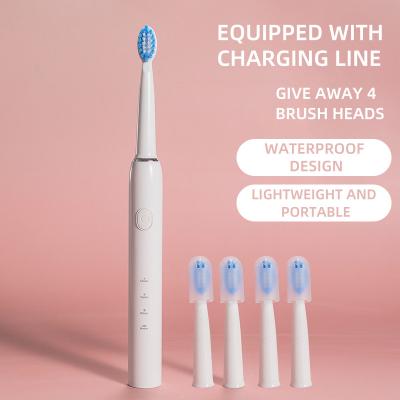 China Higher Frequency Shaking Sonic Electric Toothbrush Rechargeable Adult Ultrasonic Electric High Quality Toothbrush for sale