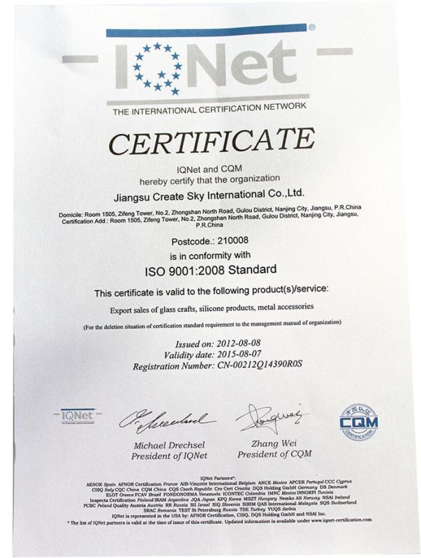 ISO9001 - Jiangsu Create Sky International Trade Ltd.