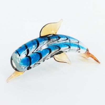 China Custom Europe Souvenirs Gifts Small Figurines Italian Style Glass Dolphin Figurines for sale