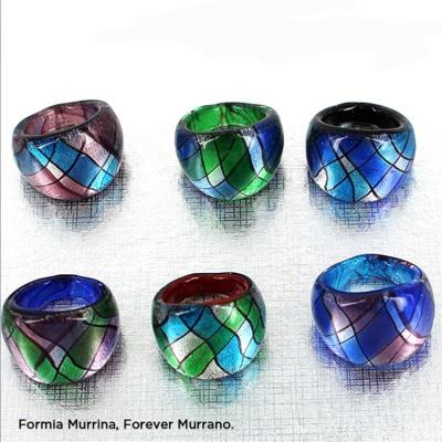 China Wholesale Vintage Murano Italy Men's Ring Glass Women's Rings for sale