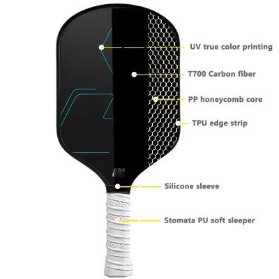 China 230g PP Honeycomb Core Pickleball Paddles With Cold Cut Graphite T700 Carbon Fiber for sale