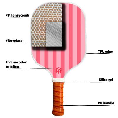 China Customized Graphite Carbon Fiber Glass Fiber Pickleball Paddle with PP Honeycomb Core for sale