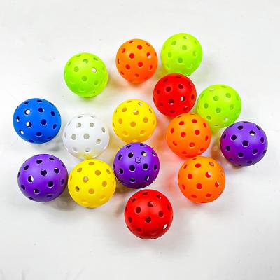 China 74mm Length Outdoor Pickleball Balls With PE Super Hard Injection / 40 Hole Diameter for sale