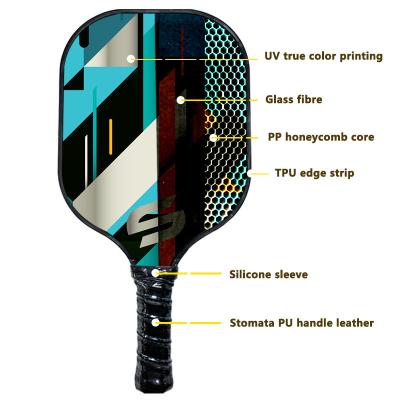 China Glass Fiber Indoor Pickleball Paddles 14mm Polypropylene Honeycomb Core Pickleball Racket Set for sale