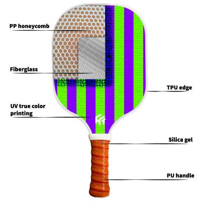 China 200-230G Pickleball Racket Set with Glass Fiber PP Honeycomb Core and UV Color Printing for sale