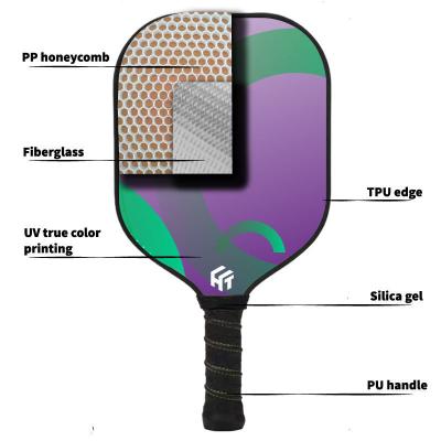 China Glass Fiber Frosted Surface Pickleball Paddle Professional Comfort PP Honeycomb Core for sale