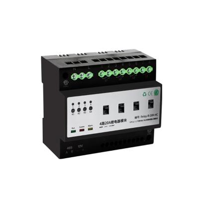 China Smart Lighting Control System 4-Channel RS485 Communication Relay Module 12V / 24V DC for sale