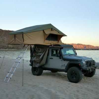 China Pu Met een laag bedekte het Dak Hoogste Tent van 4x4 Off Road met 2M Verlengbare Aluminiumladder Te koop