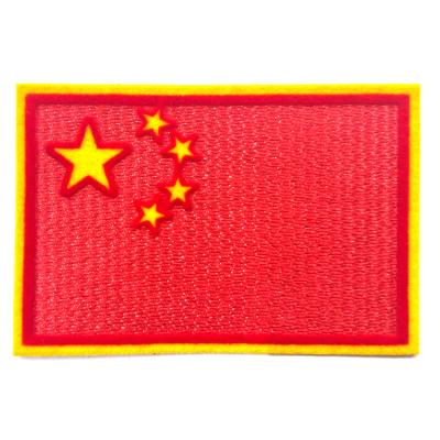 China High elasticity Custom fashion Chinese flag flocking pin heat transfer ball coat badge for sale