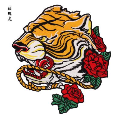 China Sustainable Design custom 3D animal tiger logo toothbrush applique custom computer embroidery clothing embroidery patch for sale