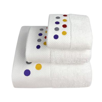 China China Child Safe Factory Customized 100% Cotton Dobby Terry Bath Towels Set For Home and Hotel Bathroom for sale