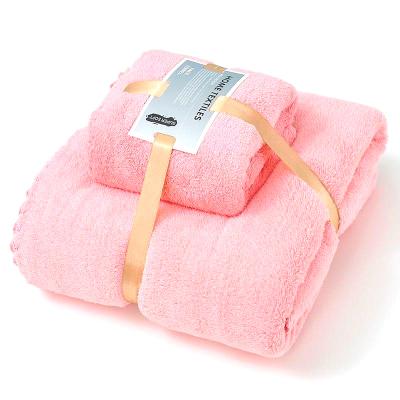 China Large Coral Fleece Velvets 70*140cm Women Microfiber Child Safe Towels Wrap Drying Bathroom Bath Towel Set for sale